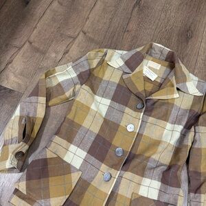 VINTAGE‎ PENDLETON brown and yellow virgin wool